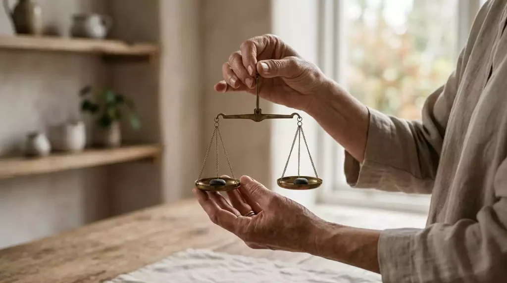 Símbolo de equilibrio y control representando juego responsable